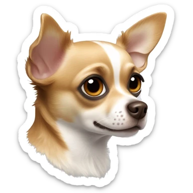 Chihuahua with one blue eye and one hazel brown eye, with light brown fur and a brown Merle pattern  sticker