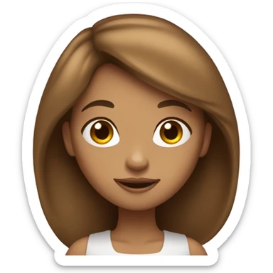 tan girl with long brown hair coquette sticker