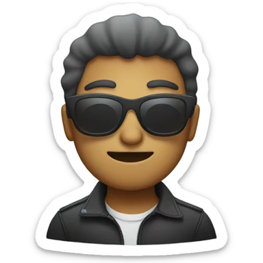 Emoji wearing sunglasses in the fog sticker