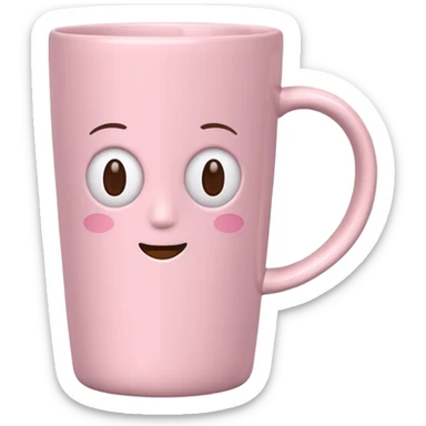 Can u create a cute and aesthetic pastel pink tall coffee mug to add to my caption sticker