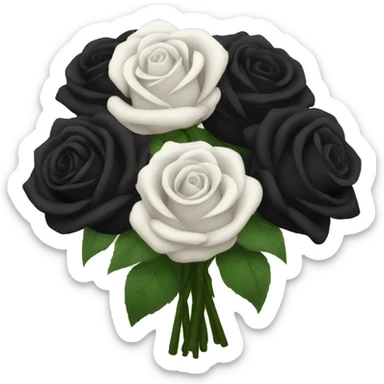 bouquet of black roses sticker