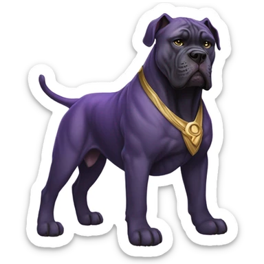  A purple-colored Cane Corso dressed Thanos. sticker