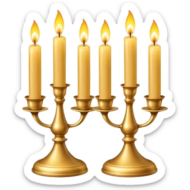 Shabbat two candles in candlesticks sticker