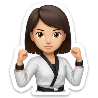 Karate Brunette girl whit brown or black belt sticker