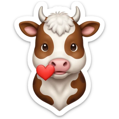 vaca con corazon de amor para copiar y pegar sticker