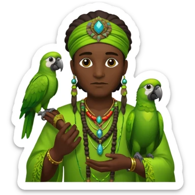 shaman hold a 1 pet parrot sticker