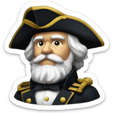 karl marx in napoleon bicorne hat sticker