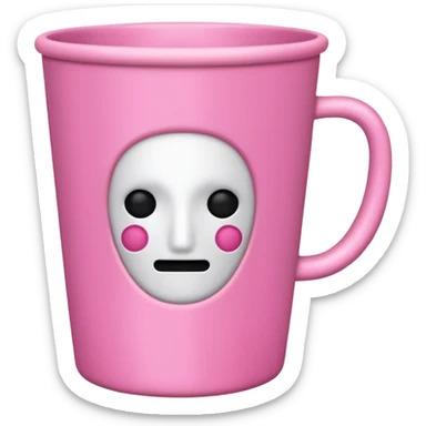 cup with no face on it, pink colors sticker