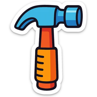 playful and cartoonish hammer sticker