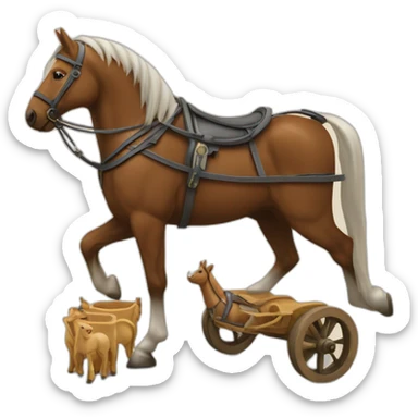 Une calèche et des chevaux  sticker