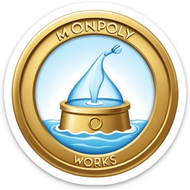 Monopoly water works badge  sticker