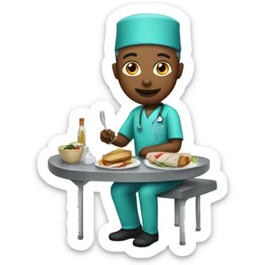 a surgeon having lunch sticker