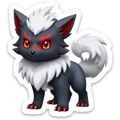 Edgy Cool Kawaii Litten-Absol-Zoroark-Pokémon Full Body sticker