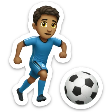 a hispanic boy named giovanni playing soccer sticker