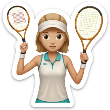 female tennis player sticker