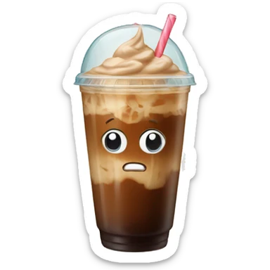 iced coffee with a bow sticker