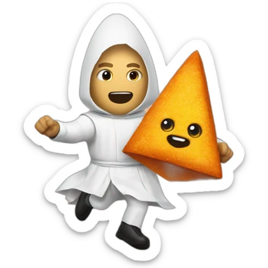 Angry Joe running at Geoff keighley dressed as the Dorito pope sticker