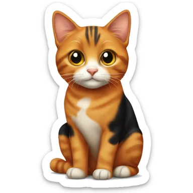 orange tabby and black calico cat  sticker