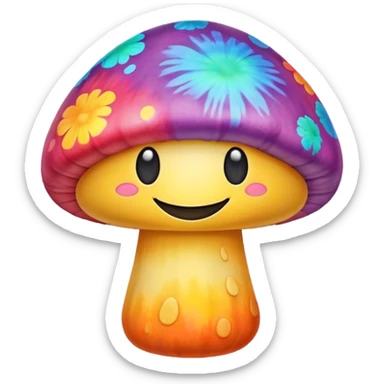 Tie dye Smiling mushroom  sticker