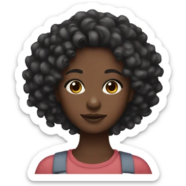 black girl with curls sticker