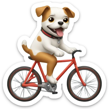 Dog riding a bike sticker