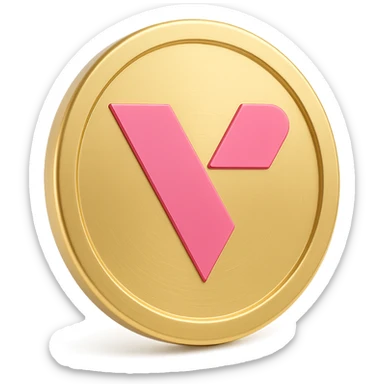 Create a flat, pale gold token emoji with the provided company logo centered. The token should be flat, gold, and have a very subtle shine, with no extra decorations. sticker