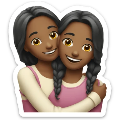 happy girls embracing together sticker