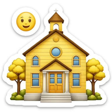 yellow school house sticker