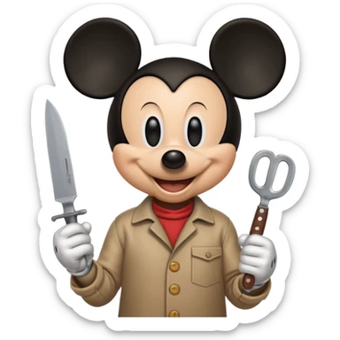 Knife in hand micky sticker