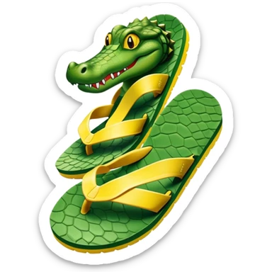 Alligator wearing flip flops sticker