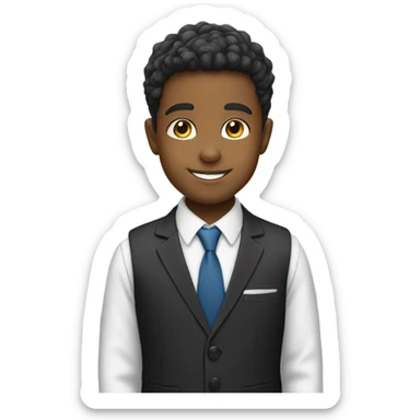 smiling boy in formal attire sticker