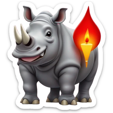Rhinoman riding crypto red candle sticker