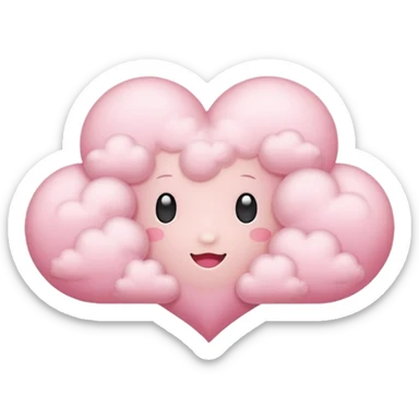 pink heart cloud sticker