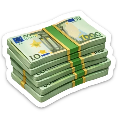 liasse de billet d'euro sticker