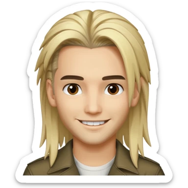 Bill Kaulitz with blonde long hair, brown eyes sticker