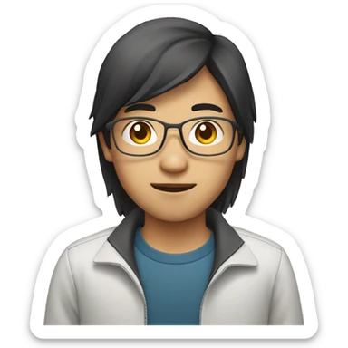 Young asian software engineer sticker