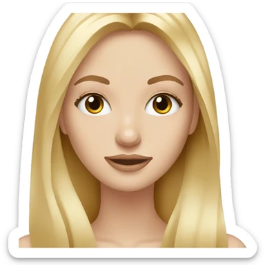 white girl applying cream on face long blonde hair sticker