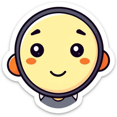 face with suspicious look, cartoonish sticker style sticker