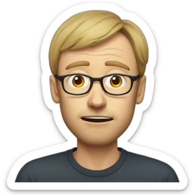 Stephen Merchant with a slap on his face, crying sticker