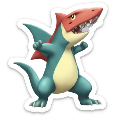 Sharpedo-Charmeleon-Gible-Larvitar-Fakémon Full Body sticker