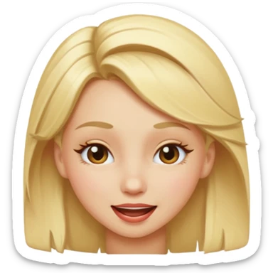 Blonde girl winking sticker