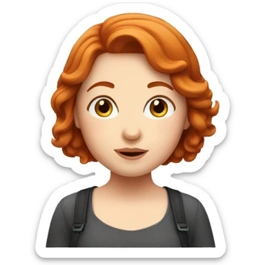 plump redhead girl sticker
