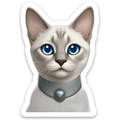 Blue Tabby Point siamese cat tease player sticker
