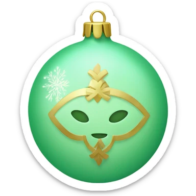 Pastel Green ornament with new year pin  sticker