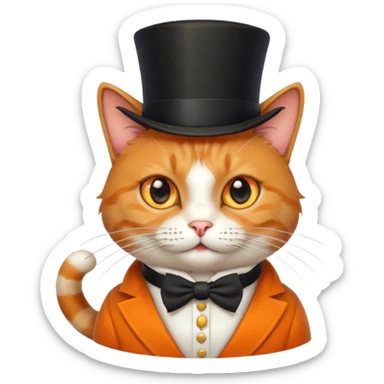 cat with a top hat and a monocle  sticker