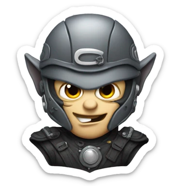 Gargoyle biker with helmet sticker