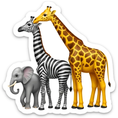 Make giraffe and zebra and elephant sticker
