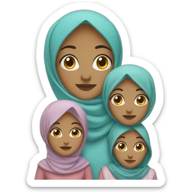 Family of 4 hijab sticker