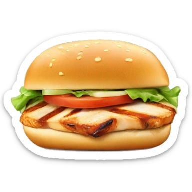 grilled chicken breast sandwich on a bun sticker