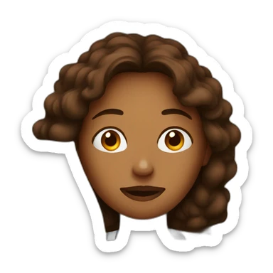 Woman with long brown in bed sick sticker